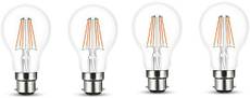 Wipro Garnet 6W Standard B22 630L LED Bulb (Yellow,Pack of 4)