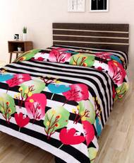 IWS Polycotton 3D Printed Single Bedsheet(1 Bedsheet, Multicolor)