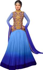 Reya Georgette Embroidered Semi-stitched Salwar Suit Dupatta Material