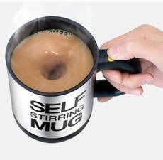 Simplex Auto Mixing Battery Operated Self Stirring for Tea, Coffee, Hot Chocolate , Soup NEW 400ml Stainless Steel Mug(400 ml)