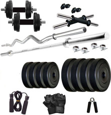 Starx 20 kg PVC plates dumbbell set Adjustable Dumbbell