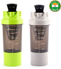 HAANS Cyclone Shakers Combo(set of 2) 1000 ml Shaker(Pack of 2, Grey, Green)