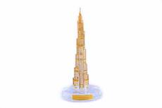 KOLAMBAS Crystal 24 karat Gold Plated BURJ KHALIFA, Dubai Home Decorative Souvenir Gift Showpiece - 10 cm(Crystal, Multicolor)
