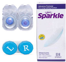 Sparkle 1 Pair ( Dark Blue ) Zero Power Monthly Contact Lens(Zero Power, Dark Blue, Pack of 1) Image