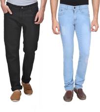 Rock Hudson Regular Men's Black, Blue Jeans(Pack of 2) Image