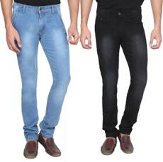 Rock Hudson Regular Men's Blue, Black Jeans(Pack of 2) Image