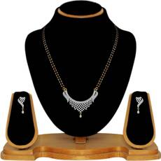 JDX JDX American Diamond Mangalsutra with Chain and Earrings for Women Acrylic Mangalsutra Image
