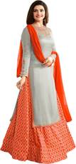 YOYO Fashion Anarkali Gown(Orange) Image