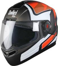 Steelbird SBA-1 Robotics Matt Black Orange With Plain visor Motorbike Helmet