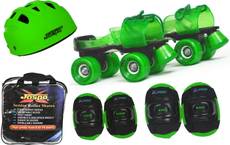 Jaspo Green Rider Intact Senior Skates Combo (Skates+Helmet+Knee+Elbow+Bag)Suitable For Age 6 To 14 Years Skating Kit