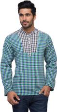 Checkered Mens A-line Kurta Image