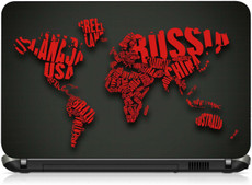 VI Collections WORLD MAP TYPHOGRAPHY pvc Laptop Decal 15.6