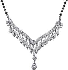 Clara Diamond Look Sterling Silver Mangalsutra