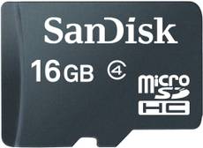SanDisk 16GB MicroSDHC Class 4 (20MB/s) Memory Card Image