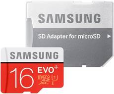 Samsung EVO Plus 16GB MicroSDHC Class 10 (80MB/s) UHS-1 Memory Card (With Adapter) Image