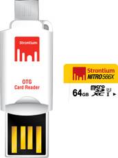 Strontium Nitro 566x 64GB MicroSDXC Class 10 (85MB/s) Memory Card (With OTG Card Reader)