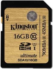Kingston SDA10/16GB 16GB SDHC Class 10 UHS-1 90MB/s Memory Card Image