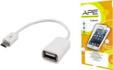 APE Tempered Screen Guard andOTG Cable for Nokia Lumia-630 Combo Set
