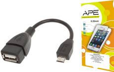 APE Tempered Screen Guard andOTG Cable for Samsung Galaxy Alpha G850 Combo Set