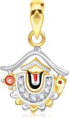 VK Jewels Divine Balaji 18K Yellow Gold Cubic Zirconia Alloy Pendant Image