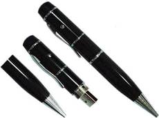 Microware 4GB Black Pen With Laser Pointer Shape Designer Pen Drive