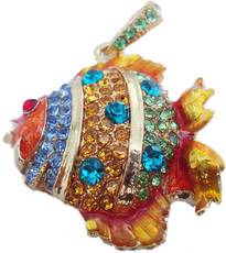 Microware Golden Fish Shape Jewellery Designer Pen Drive 8 GB