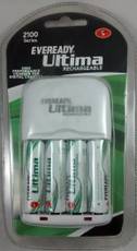 Eveready Ultima 2100 Battery Charger (with 4Pcs 2100 Ni-Mh Batteries Rechargeable Battery) Image