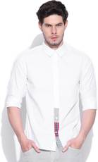 Men's Solid Casual White Shirt Image