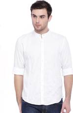 Men's Solid Casual White Shirt