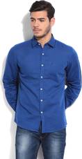 Men's Solid Casual Blue Shirt