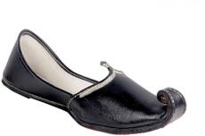 Panahi 100% Genuine Soft Leather Premium Punjabi Juti Mojari Mojaris(Black)