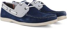Men Blue Suede Boat Shoes Image