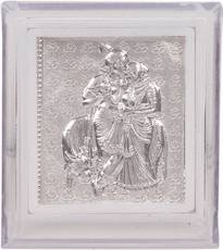 Silverwala 999 Pure Silver Radhekrishna Photo Frame (7.5*6) Showpiece - 0.3 cm(Silver, Silver)