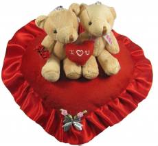 Tickles Valentine Couple in Love Teddy with Heart - 12 inch