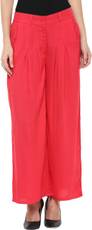 Libas Regular Fit Women's Red Trousers Image