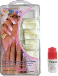 Reviews Auraskin Acrylic Artificial Shining Fake Nails French