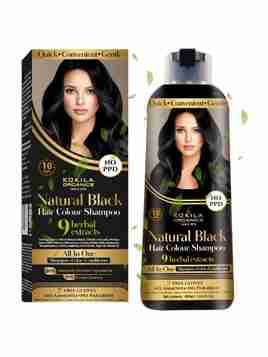 KOKILA Black NOPPD Shampoo Hair Colour for Women and Men , Natural Black