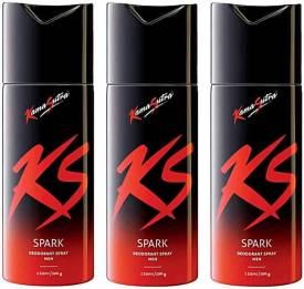 KS Spark (450 ml, Pack of 3) Deodorant Spray  -  For Men Price in India