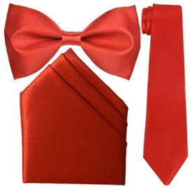 Red Floral Pocket Square Wedding Bow Ties Cream Bow Tie and Pocket Square