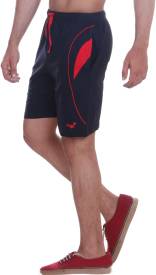 Solid Men Dark Blue Night Shorts Price in India