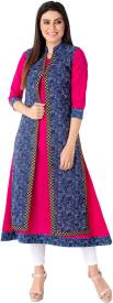 Women Printed Pure Cotton A-line Kurti Price in India