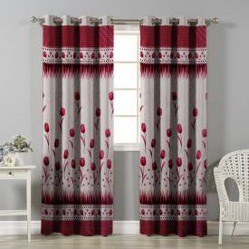 Optimistic Home Furnsihing 213 cm (7 ft) Polyester Door Curtain (Pack Of 2) Price in India