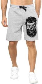 Graphic Print Men Grey Regular Shorts Price in India