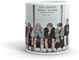 Jay Ambay Traders Bts You Never Walk Alone Multicolour Printed Ceramic Coffee And Tea 330ml Coffee For Friend Gift For Brother Husband Wife 230 Ceramic Coffee Mug Price In India Buy Jay