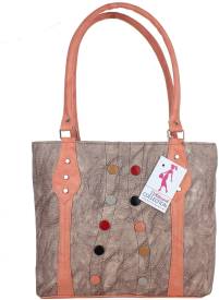 Women Brown, Beige Hand-held Bag Price in India