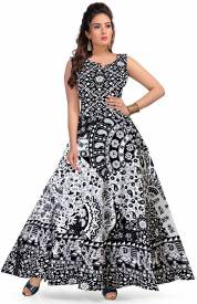 Women Maxi Black, White Dress Price in India