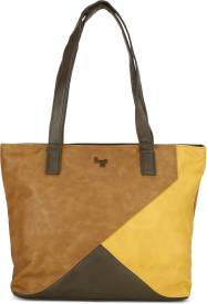 Women Yellow, Brown Shoulder Bag Price in India