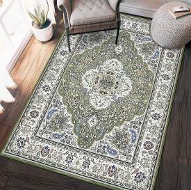 Status Green Polyester Area Rug Price in India