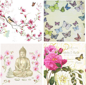 Tickles Decoupage Printed Art And Craft Napkin Tissue Paper Set Of 4 Design X 2 Mix Floral At Np008 Matte Finish Decoupage Medium Price In India Buy Tickles Decoupage Printed Art And