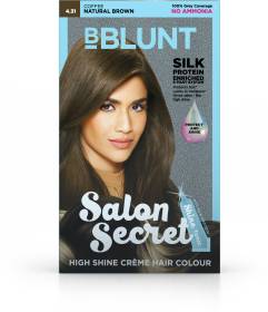 BBlunt Salon Secret High Shine Creme Hair Colour, 100g with Shine Tonic, 8ml , Natural Brown 4.31